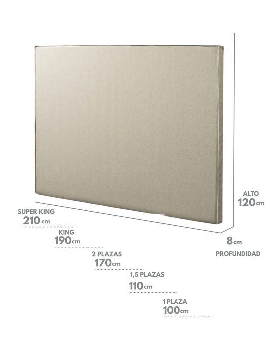 Funda de Respaldo de Cama Reversible – Modelo Fuelle en Lino color Taupe