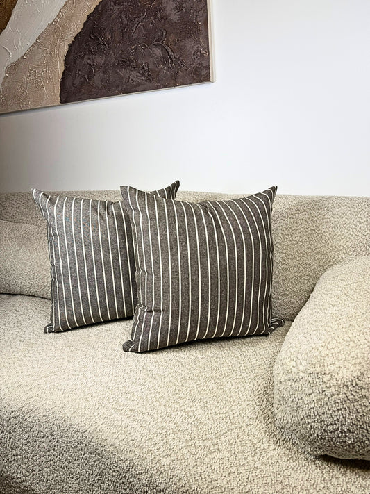 Fundas de Almohada Cojín Algodón/Poliéster color Mocha y Blanco estilo Nórdico 45 X 45cms.