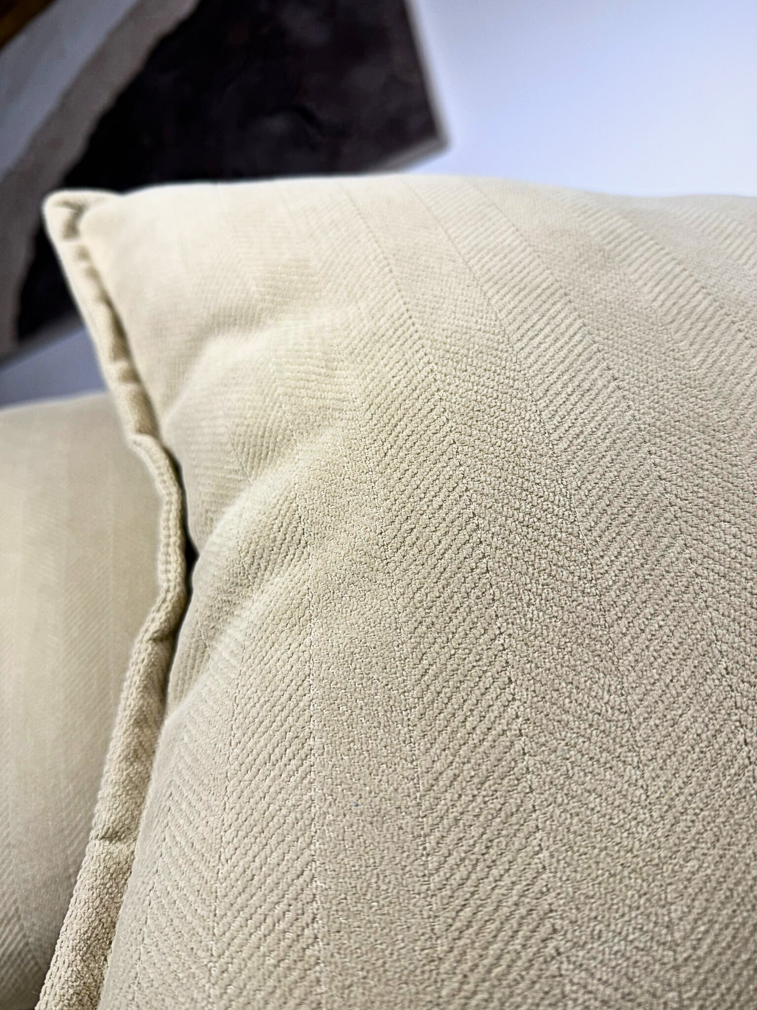 Fundas de Almohada Cojin Bouclé/Chenille Espiga color Beige (Reversible) 45 X 45