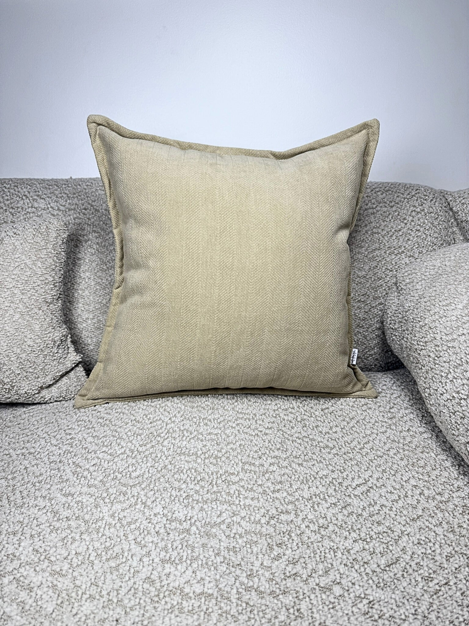 Fundas de Almohada Cojin Bouclé/Chenille Espiga color Beige (Reversible) 45 X 45