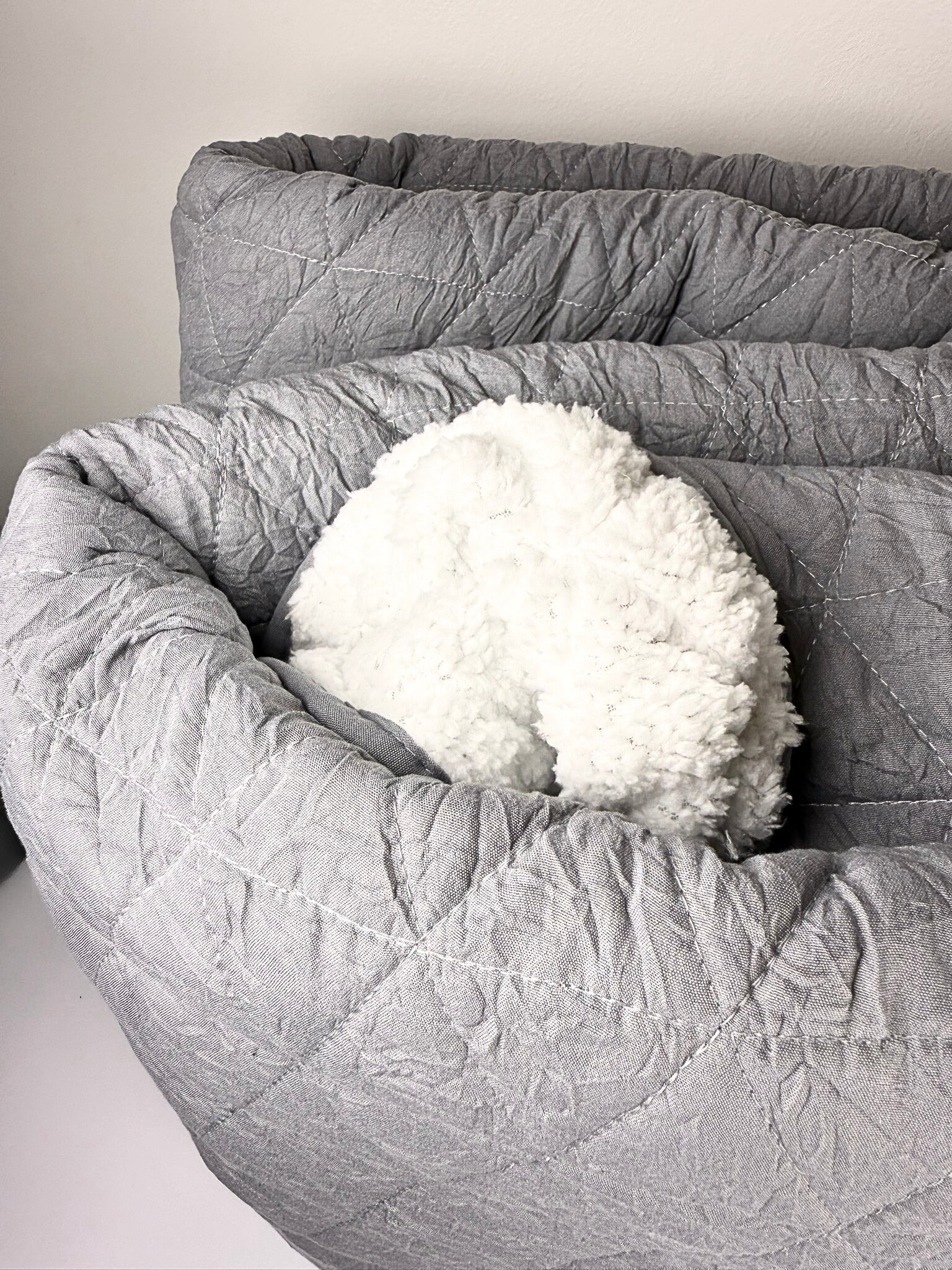 Cubre Cama Quilt Gris Sherpa Gris Perla - Rombos