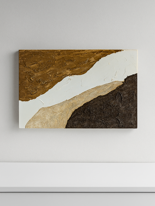 Cuadro Abstracto estilo Nórdico colores Crudos 80 X 120cms.