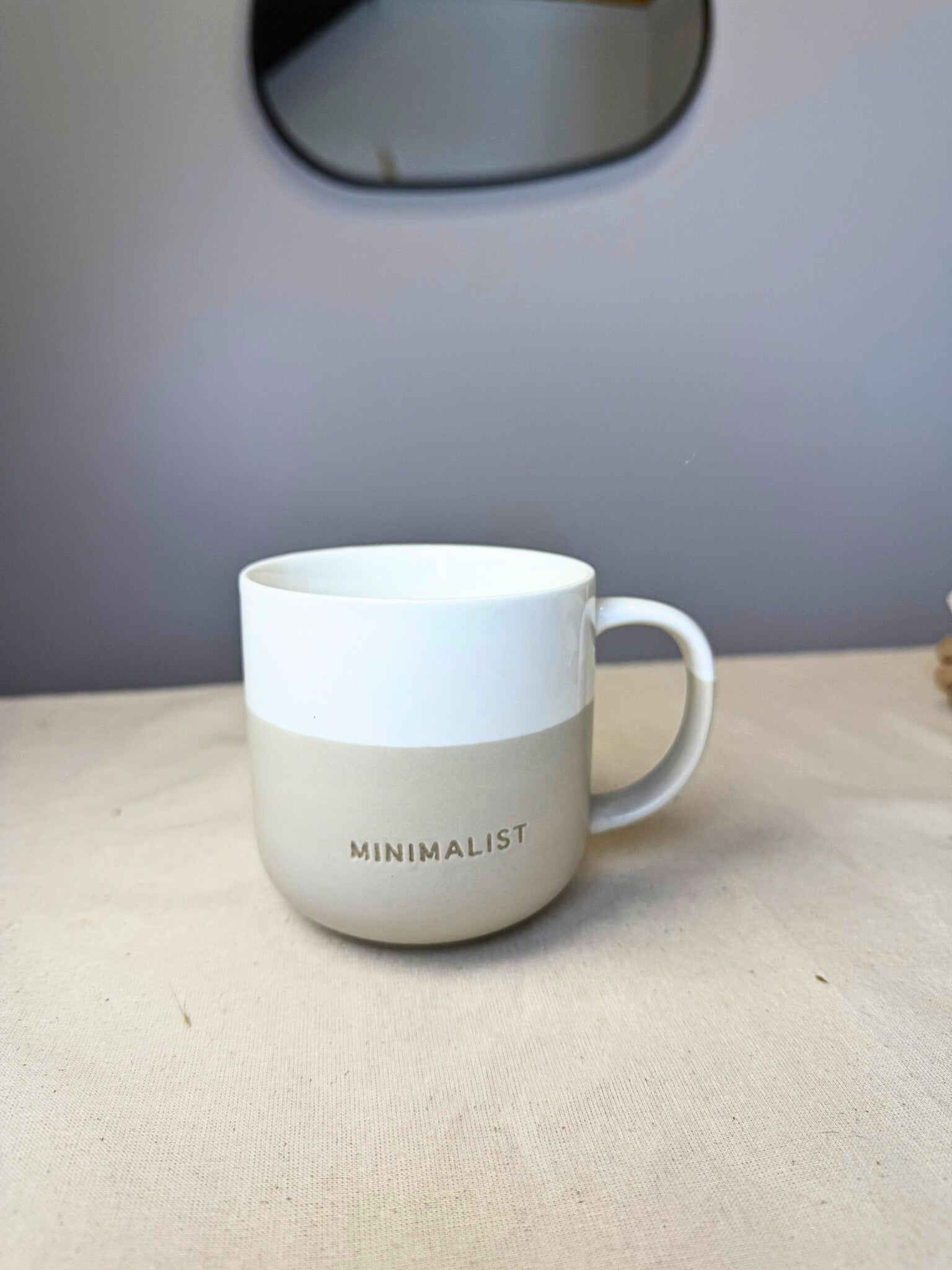 Taza de Cerámica estilo Nórdico Minimalista 400ML Blanco/Crudo
