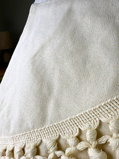Fundas de Almohada Cojín Algodón/Poliéster estilo Macramé color Crudo 50 X 30