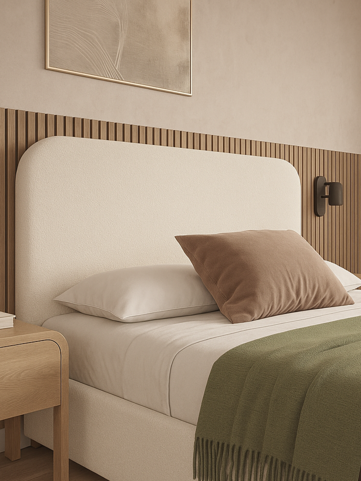 Respaldo de Cama Arco Nórdico Elara Bouclé Off-White