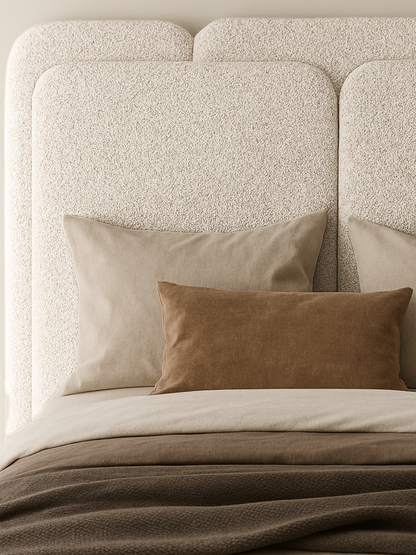 Respaldo de Cama Asimétrico Aurora Bouclé