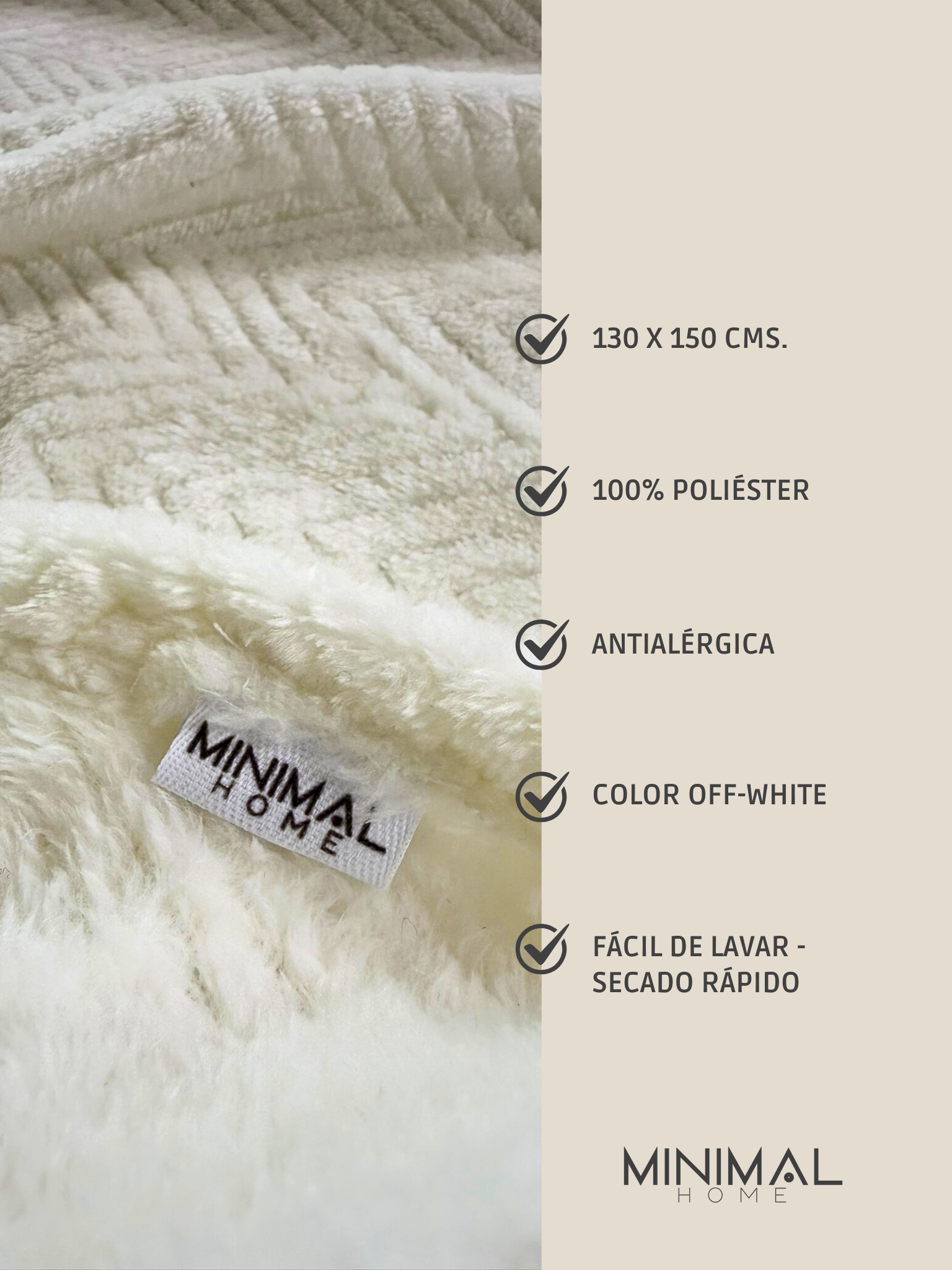 Manta Chita Marfil 1,30x1,50m