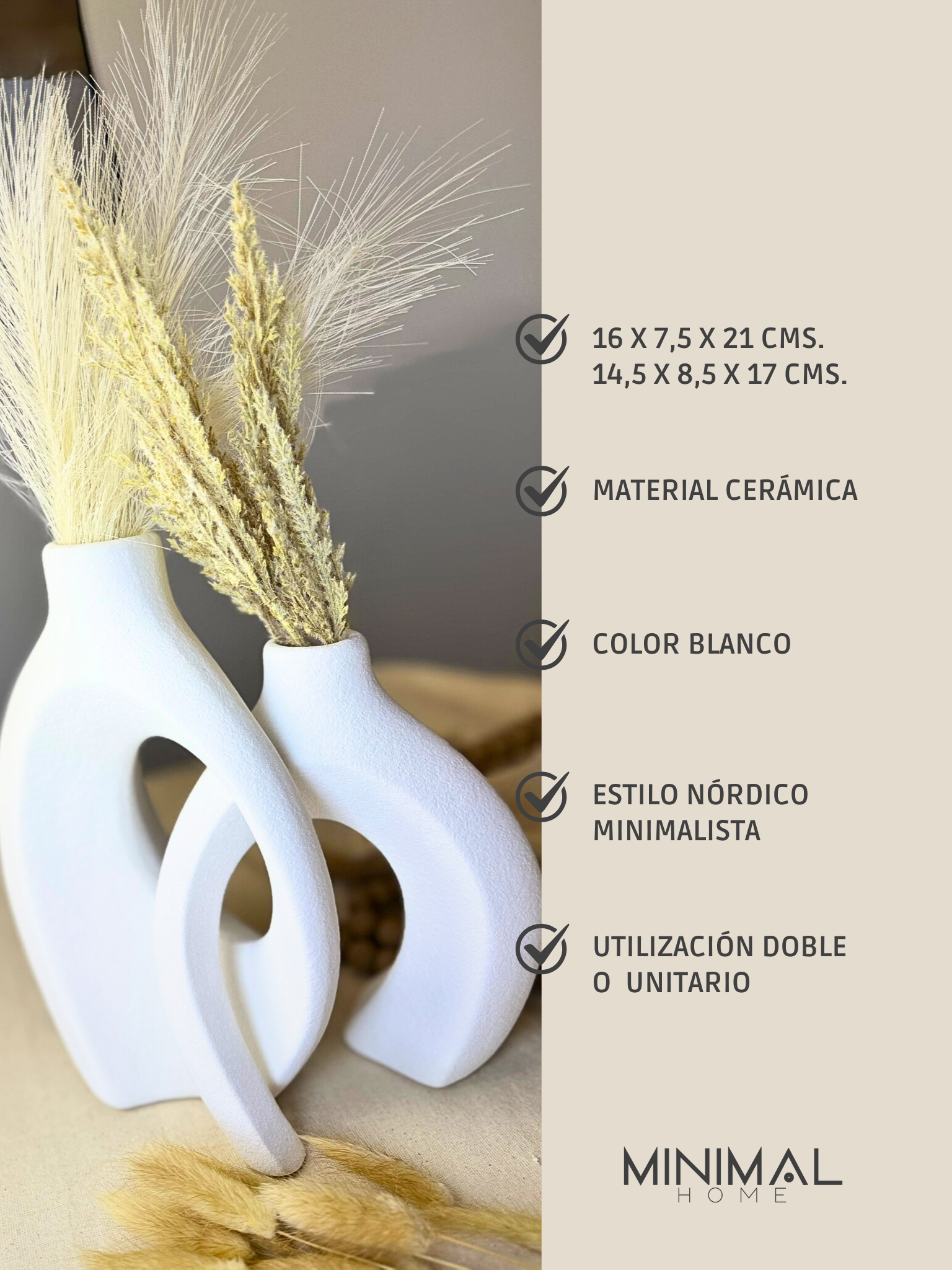 Jarrones Escultóricos Negros – “Conexión” (Set de 2)