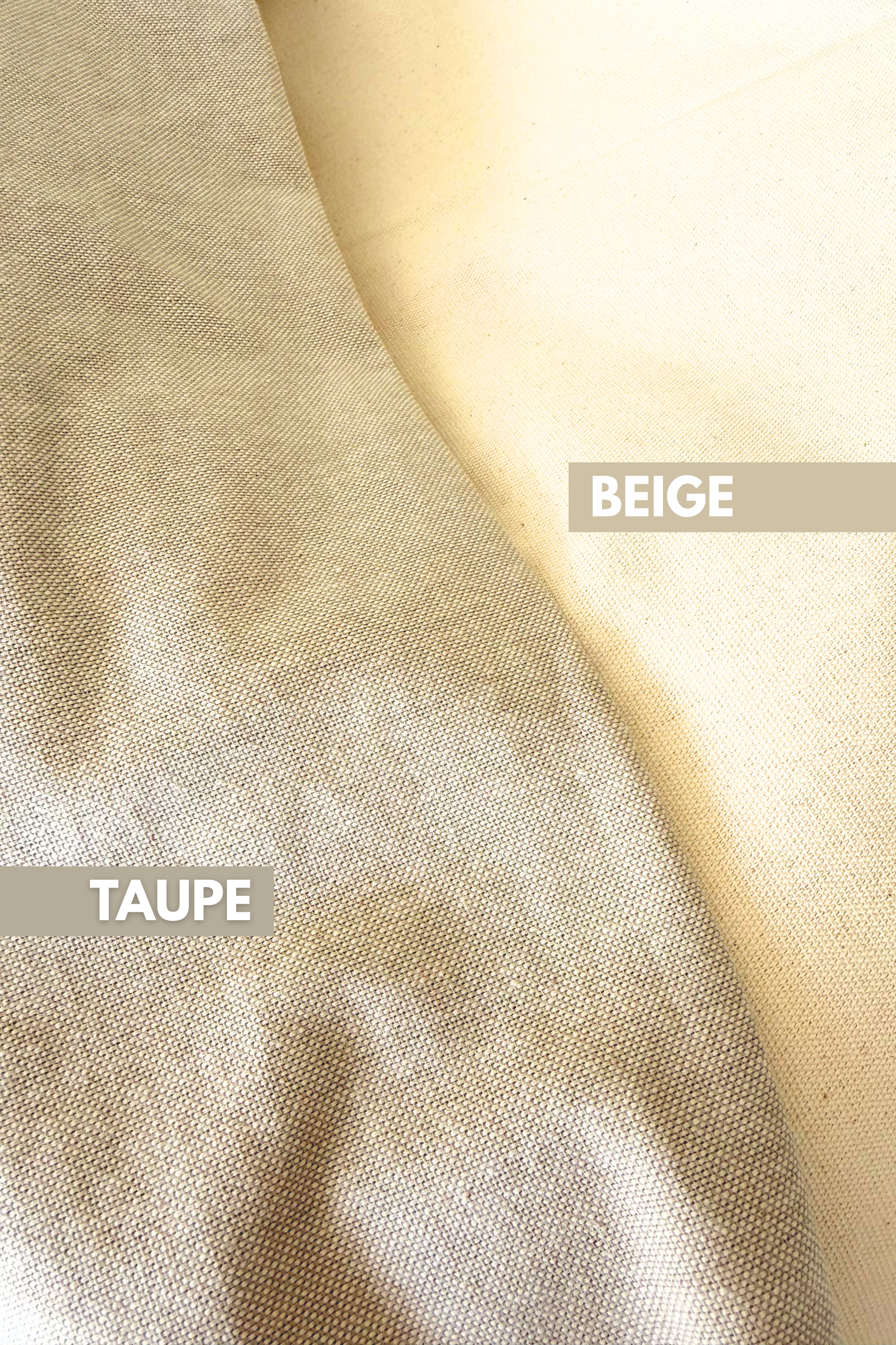 Respaldo de Cama con Funda Intercambiable y Reversible – Modelo Pestaña en Lino Taupe & Beige